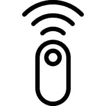 סמל שחור ולבן של זרוע Wi-Fi.