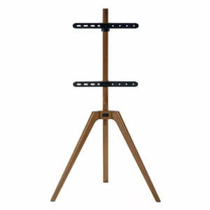 מעמד סטודיו מעץ מלא לגודל מסך עד 65" עם עיצוב מודרני הכולל תושבות מתכת מתכווננות ושלוש רגליים לתמיכה, מתאים למסכים עד 65". בניית העץ מלא מבטיחה עמידות, בעוד שעיצוב המעמד סטודיו מוסיף נופך של תחכום.